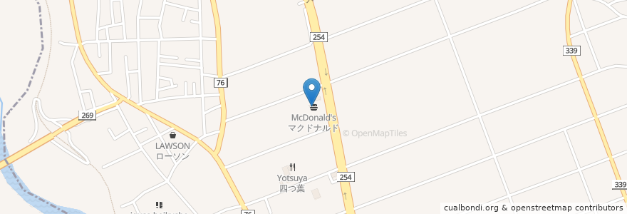 Mapa de ubicacion de マクドナルド en Japan, Präfektur Saitama, 比企郡, 川島町.