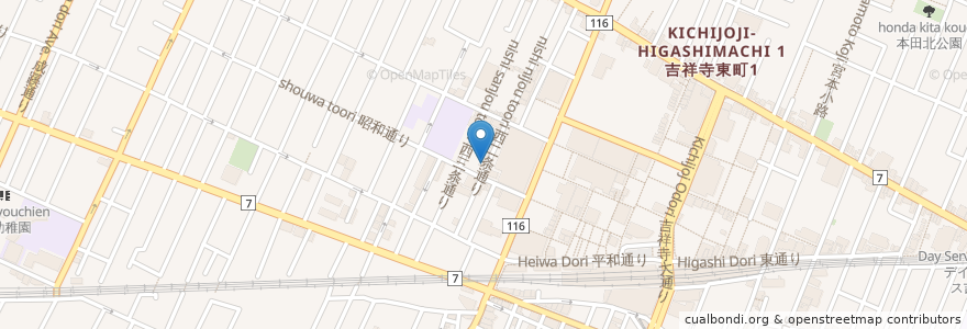 Mapa de ubicacion de てまりのおうち en Japan, Tokio, 武蔵野市.