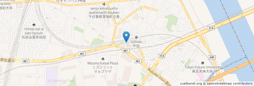 Mapa de ubicacion de 맥도날드 en 일본, 도쿄도, 足立区.