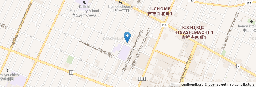 Mapa de ubicacion de LAPIN AGILE en 일본, 도쿄도, 武蔵野市.