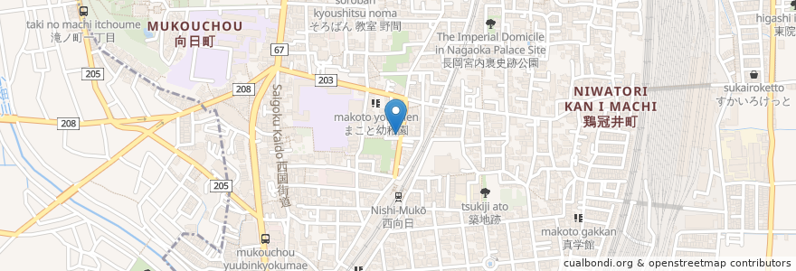 Mapa de ubicacion de 西向日整骨院 en اليابان, 京都府, 向日市.