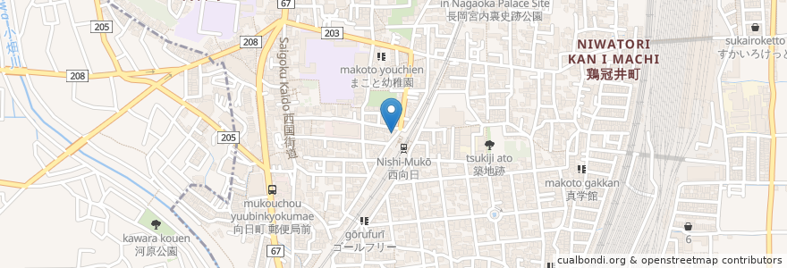 Mapa de ubicacion de おとくに en 日本, 京都府, 向日市.