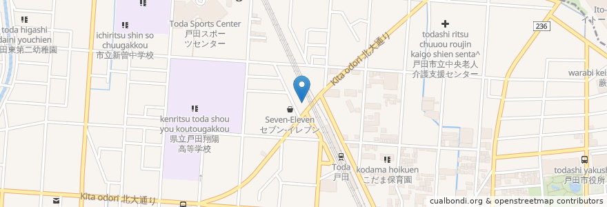 Mapa de ubicacion de モスバーガー en 日本, 埼玉县, 戸田市.