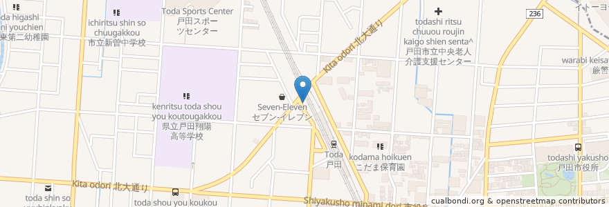 Mapa de ubicacion de すき家 en 일본, 사이타마현, 戸田市.