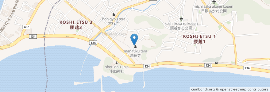 Mapa de ubicacion de 満福寺 en 日本, 神奈川県, 鎌倉市.