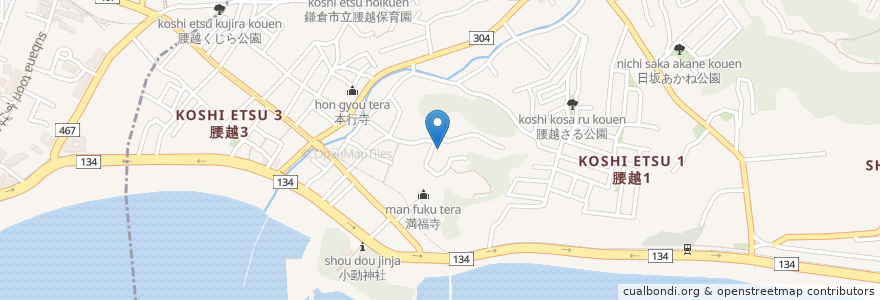 Mapa de ubicacion de 妙典寺 en Japan, Kanagawa Prefecture, Kamakura.