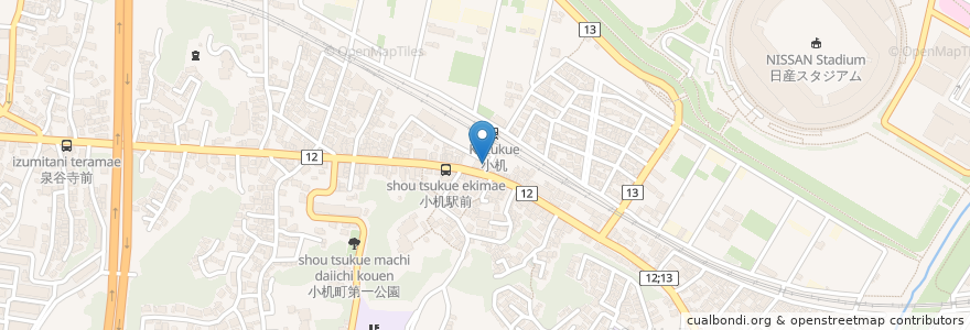 Mapa de ubicacion de すき家 小机駅前店 en 日本, 神奈川縣, 横滨市, 港北区.
