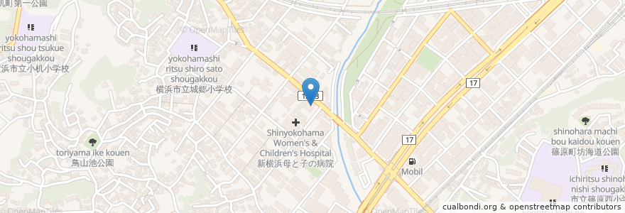 Mapa de ubicacion de Shabuyo en Japan, Kanagawa Prefecture, Yokohama, Kohoku Ward.