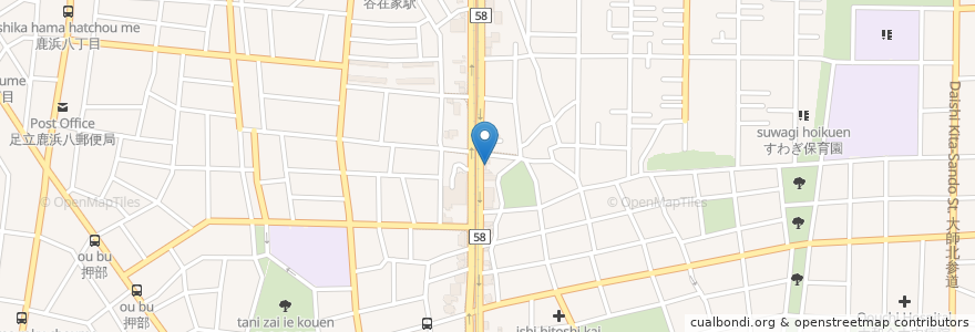 Mapa de ubicacion de コスモ石油 en Japan, Tokio, 足立区.