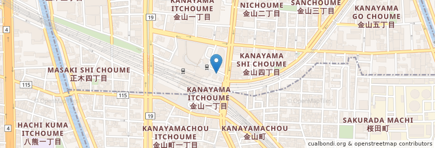 Mapa de ubicacion de 金山総合駅東公衆 en 일본, 아이치현, 나고야 시.