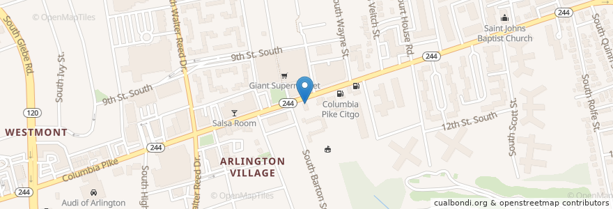 Mapa de ubicacion de Rappahanock Coffee en United States, Virginia, Arlington County, Arlington.