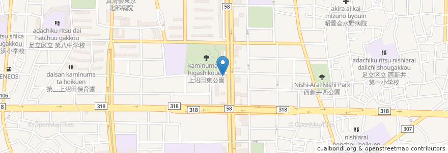 Mapa de ubicacion de ガスト en Japan, Tokio, 足立区.