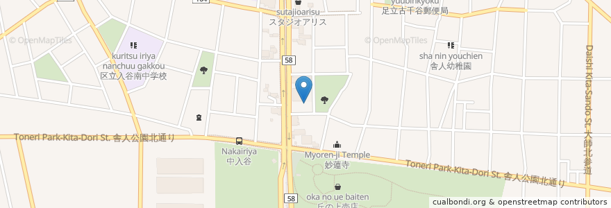 Mapa de ubicacion de 三蔵院 en Japan, Tokio, 足立区.