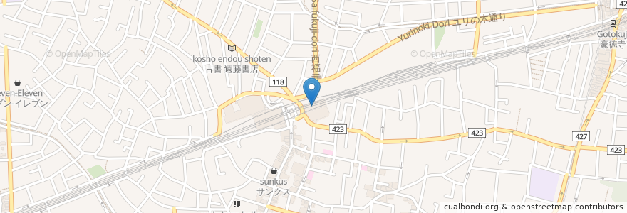 Mapa de ubicacion de 区立経堂図書館 en Japão, Tóquio, 世田谷区.