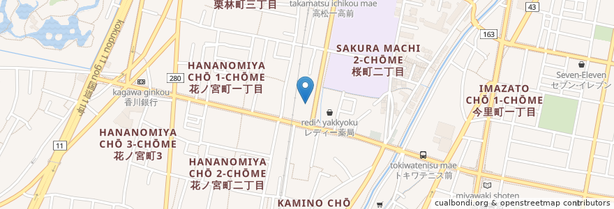 Mapa de ubicacion de モスバーガー en Japão, 香川県, 高松市.