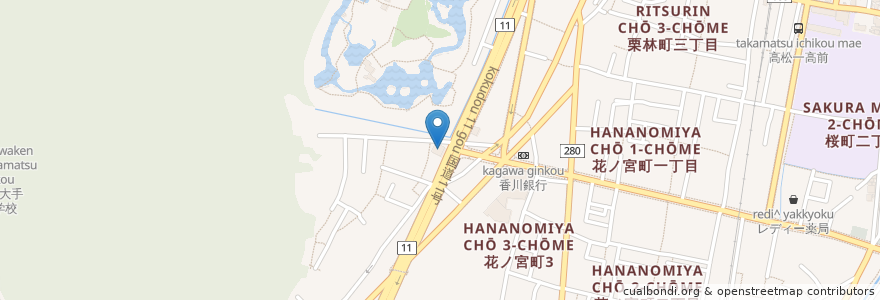 Mapa de ubicacion de ガスト en Japon, Préfecture De Kagawa, 高松市.