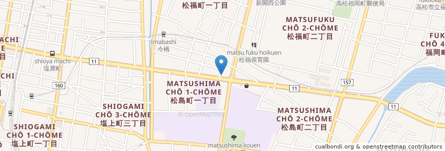Mapa de ubicacion de 大西整形外科クリニック en 일본, 가가와현, 高松市.