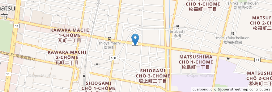 Mapa de ubicacion de 真弓内科呼吸器科医院 en Giappone, Prefettura Di Kagawa, 高松市.