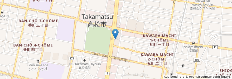 Mapa de ubicacion de 百十四銀行 en اليابان, كاغاوا, 高松市.