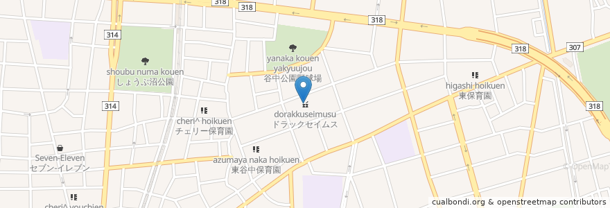 Mapa de ubicacion de ドラックセイムス en Japon, Tokyo, 足立区.