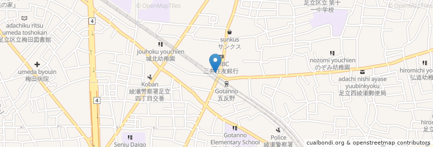 Mapa de ubicacion de マクドナルド en Japonya, 東京都, 足立区.