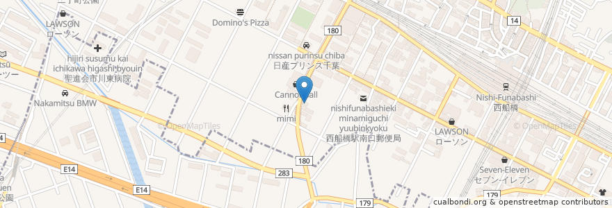 Mapa de ubicacion de CoCo壱番屋 en Япония, Тиба, 船橋市.
