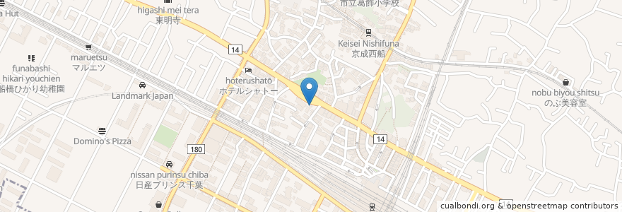 Mapa de ubicacion de Time parking en Япония, Тиба, 船橋市.