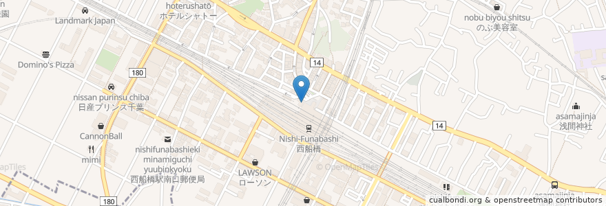 Mapa de ubicacion de 天丼てんや en اليابان, 千葉県, 船橋市.
