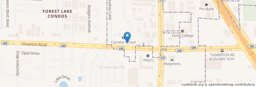 Mapa de ubicacion de Bono's Hot Dogs en Estados Unidos Da América, Flórida, Pinellas County, Largo.