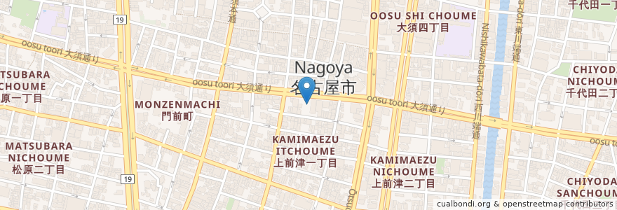 Mapa de ubicacion de 岡崎信用金庫 en Япония, Айти, 名古屋市, 中区.