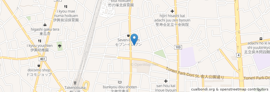 Mapa de ubicacion de welcia en Giappone, Tokyo, 足立区.