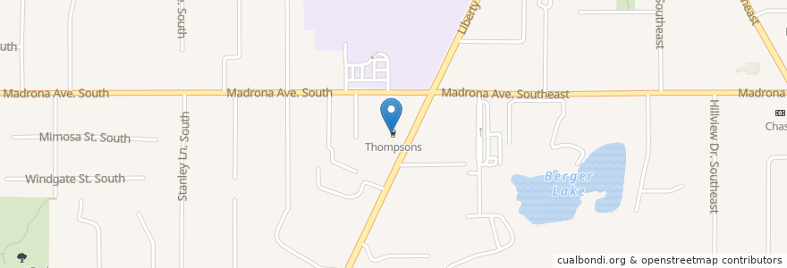 Mapa de ubicacion de Thompson Brewery & Public House en ایالات متحده آمریکا, اورگن, Marion County, Salem.