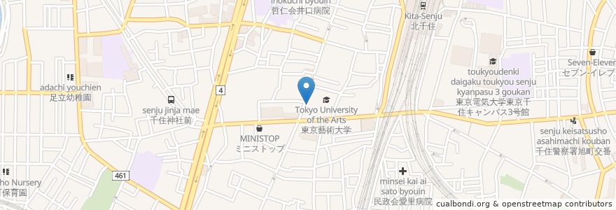 Mapa de ubicacion de モスバーガー en 日本, 東京都, 足立区.