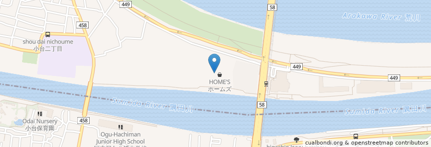 Mapa de ubicacion de モスバーガー en اليابان, 東京都, 足立区.