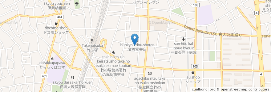 Mapa de ubicacion de マツモトキヨシ en 日本, 东京都/東京都, 足立区.