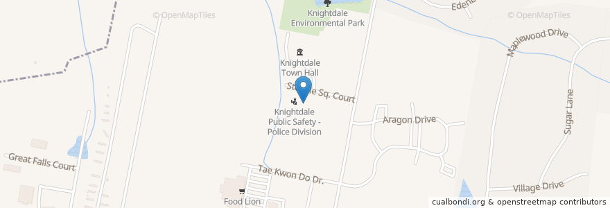 Mapa de ubicacion de Knightdale Public Safety - Fire Division en アメリカ合衆国, ノースカロライナ州, Wake County, Knightdale.