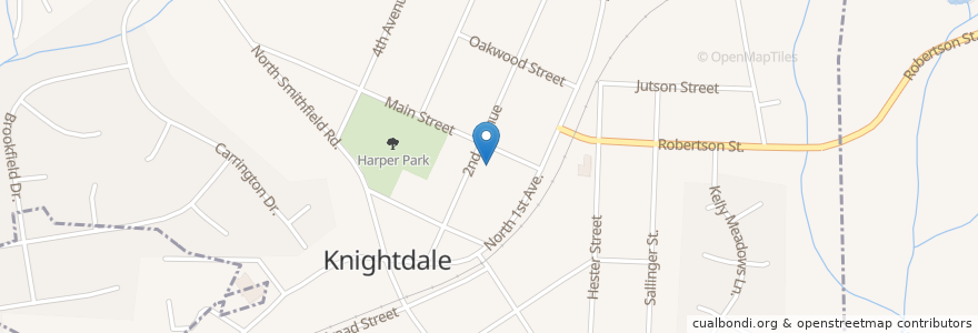 Mapa de ubicacion de Knightdale Baptist Church en 미국, 노스캐롤라이나, Wake County, Knightdale.