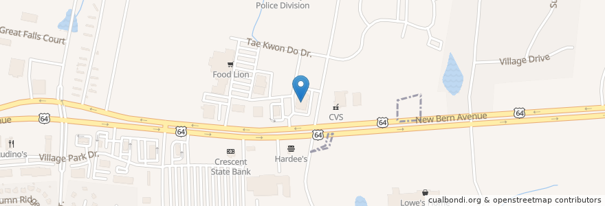 Mapa de ubicacion de Walgreens en Vereinigte Staaten Von Amerika, Nord-Carolina, Wake County, Knightdale.