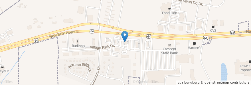 Mapa de ubicacion de KFC/Long John Silver's en Amerika Birleşik Devletleri, Kuzey Karolina, Wake County, Knightdale.