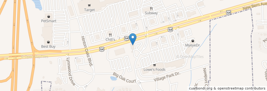Mapa de ubicacion de BB&T en アメリカ合衆国, ノースカロライナ州, Wake County, Knightdale.