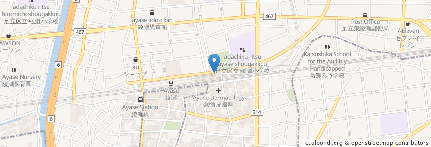 Mapa de ubicacion de 吉野家 en ژاپن, 東京都, 足立区.