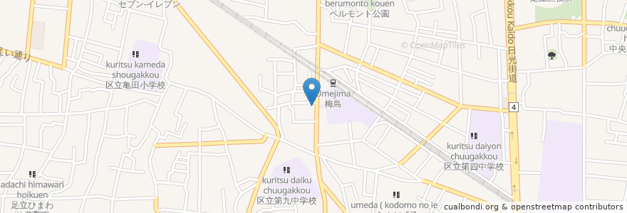 Mapa de ubicacion de 吉野家 en 일본, 도쿄도, 足立区.