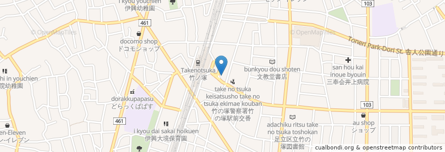 Mapa de ubicacion de 吉野家 en Japão, Tóquio, 足立区.
