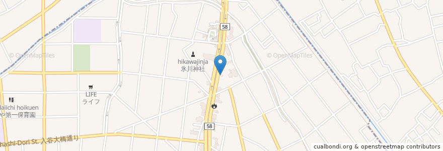 Mapa de ubicacion de 吉野家 en ژاپن, 東京都.