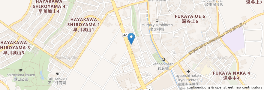 Mapa de ubicacion de JAさがみ 綾瀬支店 en Japonya, 神奈川県, 綾瀬市.