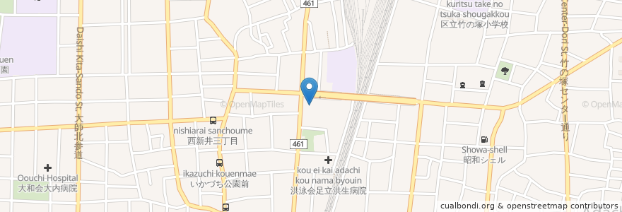 Mapa de ubicacion de マクドナルド en Japan, 東京都, 足立区.
