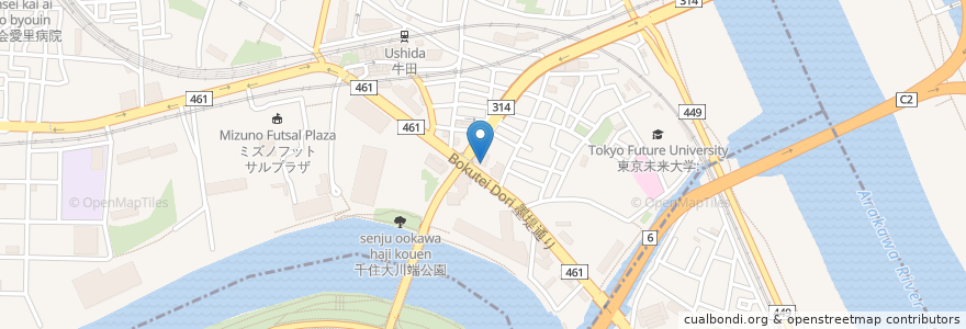 Mapa de ubicacion de マツモトキヨシ en Japon, Tokyo, 足立区.