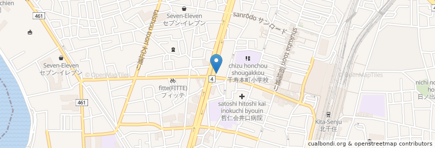 Mapa de ubicacion de すき家 en Jepun, 東京都, 足立区.