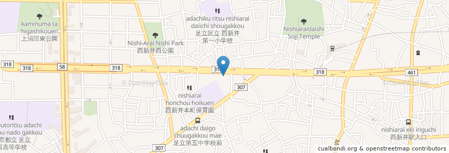 Mapa de ubicacion de すき家 en 日本, 東京都, 足立区.