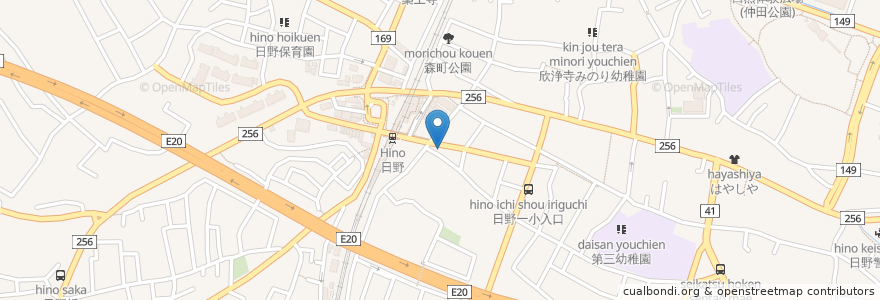 Mapa de ubicacion de 三菱東京UFJ銀行 en Japan, 東京都, 日野市.